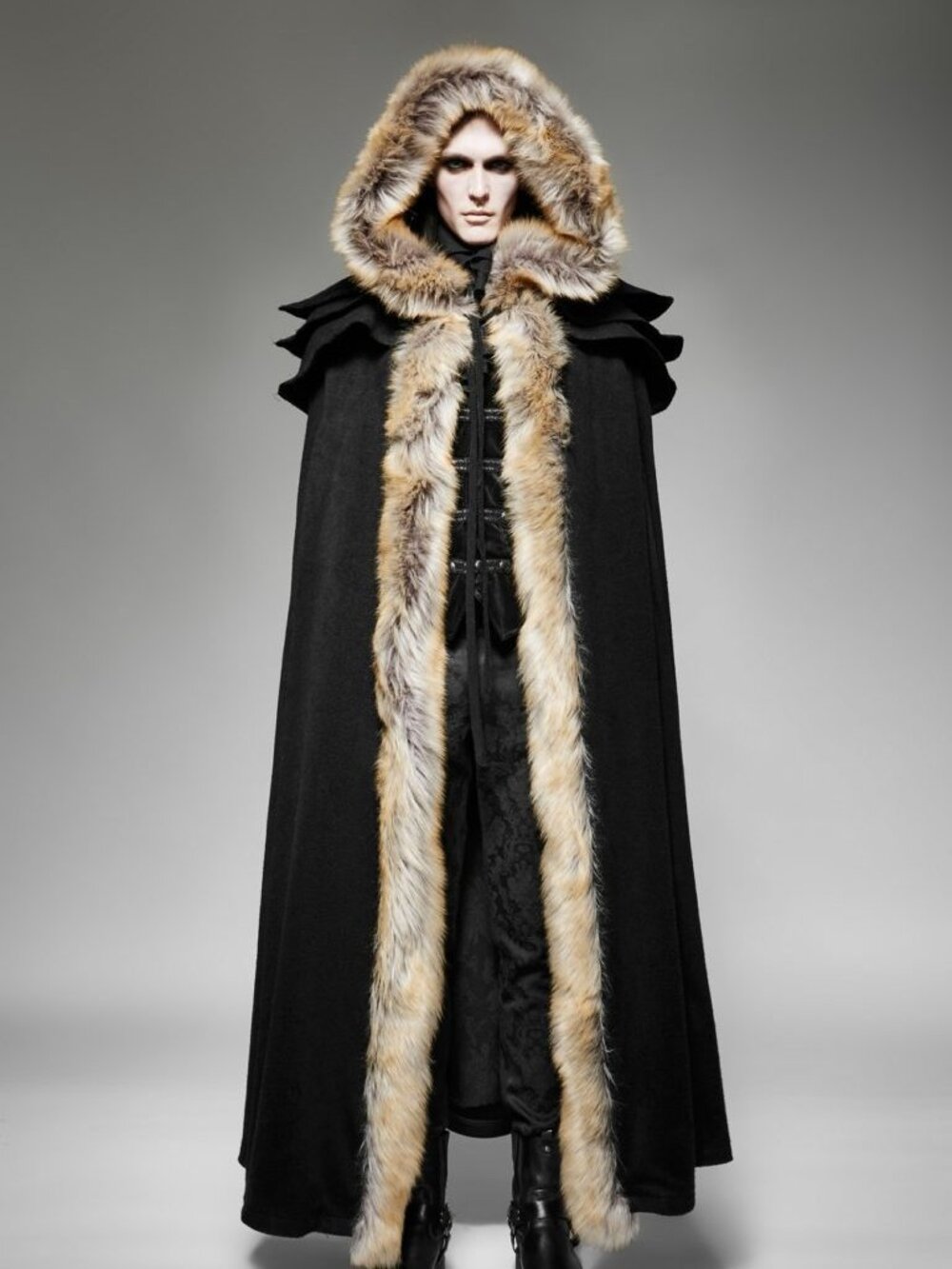 Gothic Wool Collar Long Cloak